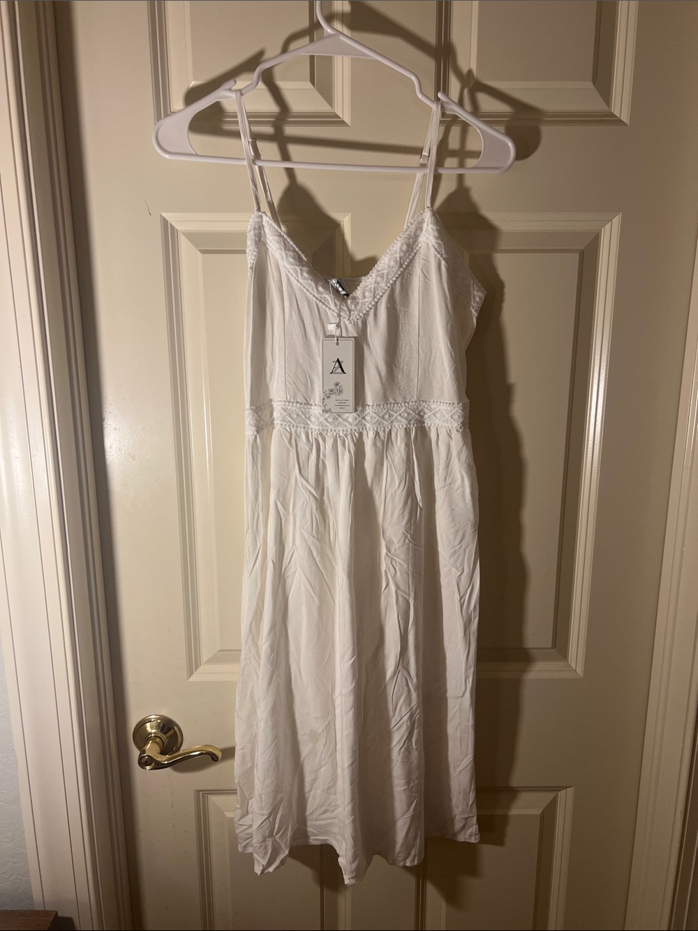 White Lace-Trim Slip Dress - Women Intimates & Sleepwear
